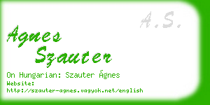 agnes szauter business card